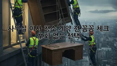 사무실 이사 청소: 계약 전 꼼꼼 체크, 후회 없는 선택!